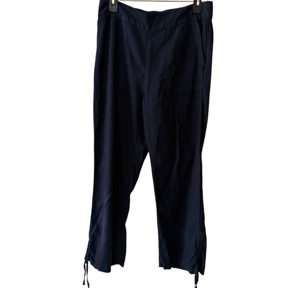 Naturals d&co. Navy Linen‎ Blend Drawstring Pants